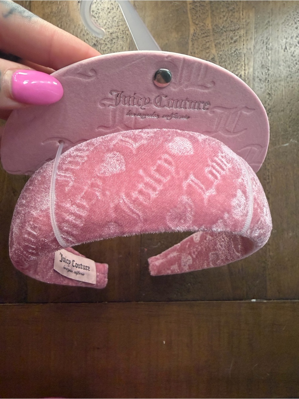 Juicy Couture pink velour thick women’s girls headband new pink headband